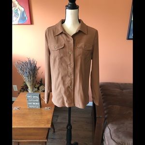 ISLANDER brown button down shirt